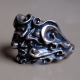 Vintage Sterling Silver Wind Face Ring 10