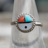 Vintage Sterling Zuni Sunface Ring 7.5