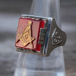 Vintage Mexican Biker Freemason's Souvenir Ring 9