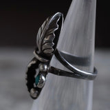 Vintage Sterling Double Turquoise Feather Ring 4