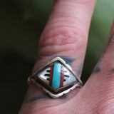 Vintage Sterling Zuni Inlay Band 7