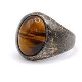 Vintage Sterling Tigers Eye Cabochon Ring 9.75