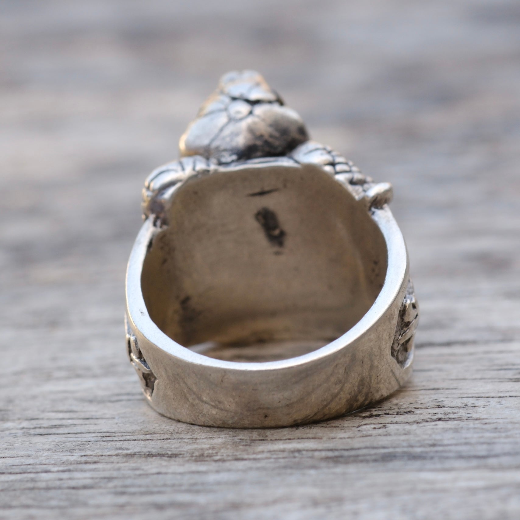 Vintage Sterling Snake Gem Ring 6.75