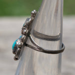 Vintage Sterling 3-Stone Turquoise Ring 2.75