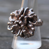 Vintage Sterling Silver Flower Ring 8.75