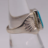 Vintage Sterling Turquoise Stamped Band Ring 8.5