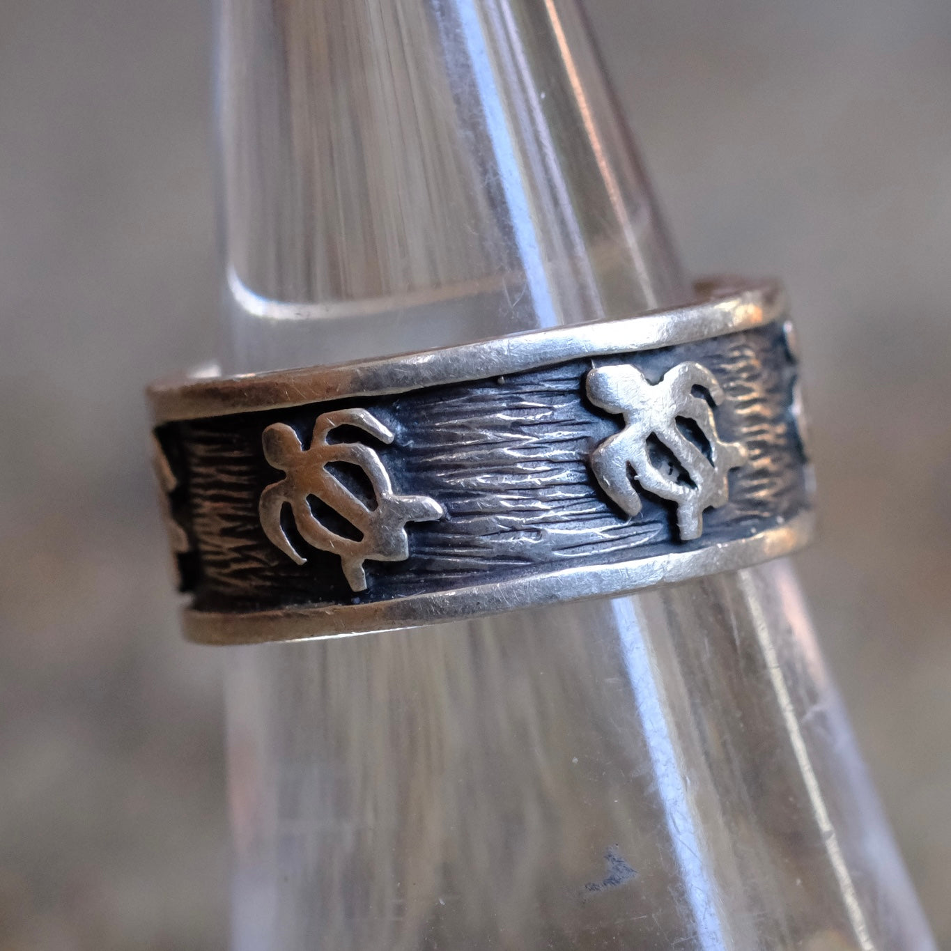 Vintage Sterling Silver Turtle Band Ring 6.5