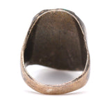 Vintage Sterling Turquoise and Mother Of Pearl Inlay Striper Ring 7.5