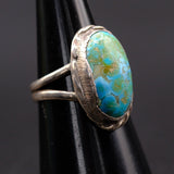 Vintage Sterling Turquoise Roper Ring 5.5