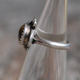 Vintage Sterling Tigers Eye Feather Ring 3.25