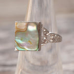 Vintage Sterling Abalone Ring 6.75