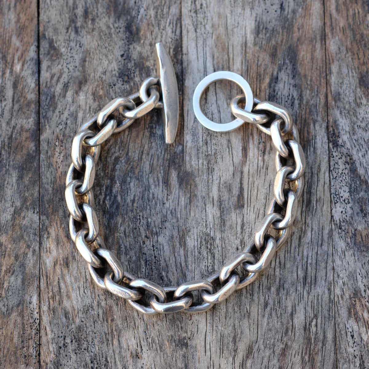 HEAVY Vintage Sterling Link Chain Bracelet
