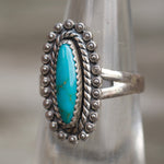 Vintage Sterling Turquoise Ring 5.75