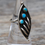 Vintage Sterling Turquoise Ring 7.5