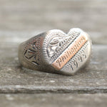 Vintage Sterling WWII Sweetheart Ring 9