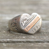 Vintage Sterling WWII Sweetheart Ring 9