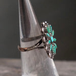 Vintage Sterling Turquoise Petit Point Ring 4.5