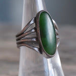 Vintage Sterling Jadeite Ring 6.5