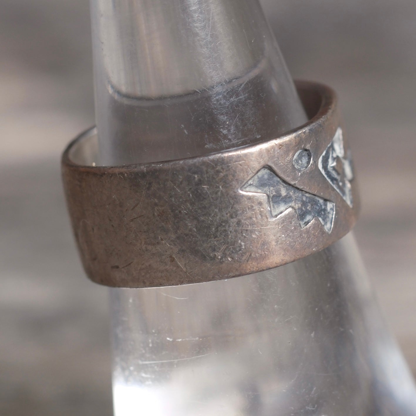Vintage Sterling Silver Patterned Band Ring 6.5