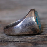 Vintage Sterling Turquoise Inlay Ring 10