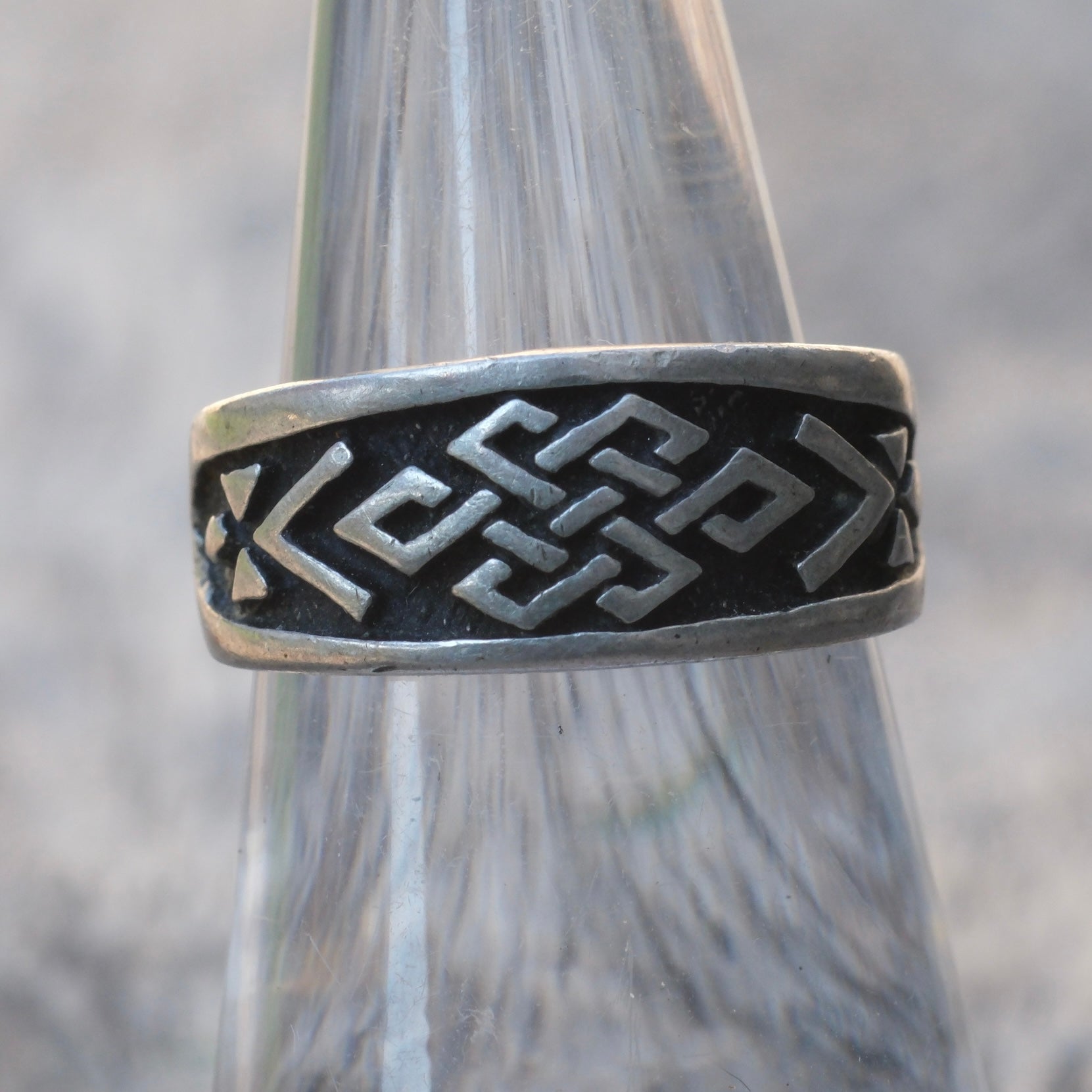 Vintage Sterling Silver Celtic Pattern Ring 6