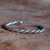 Vintage Sterling Silver Braided Cuff Bracelet 6"