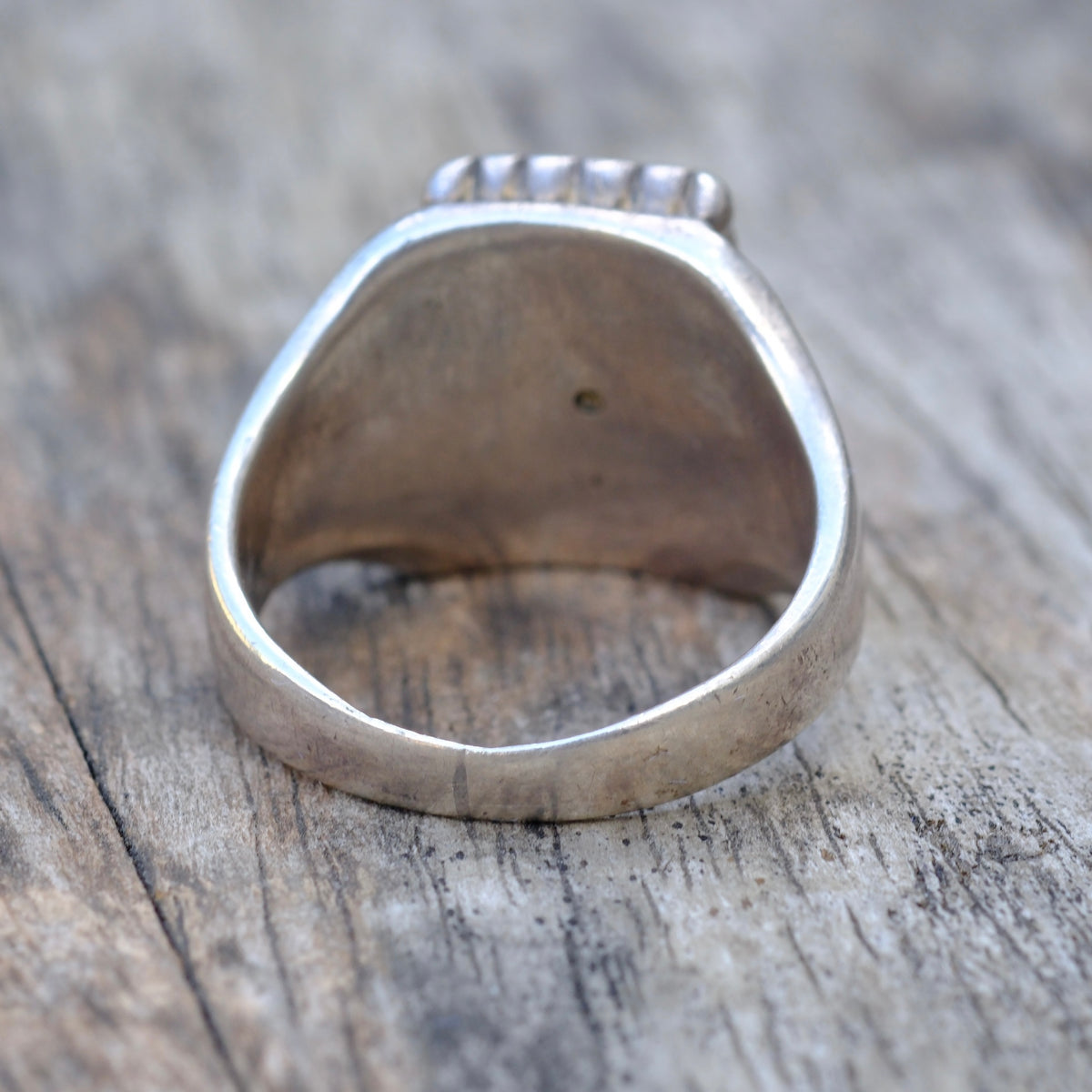 Vintage Sterling Turquoise Masonic Signet Ring 11