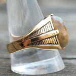 Vintage Gold Plated Picture Stone Signet Ring 12.5