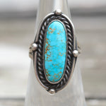 Vintage Sterling Turquoise Roper Ring 5