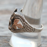 Vintage Sterling Onyx Eagle Ring 10.75