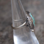 Vintage Sterling Turquoise Feather Ring 6