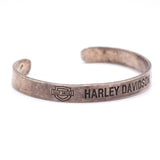 Vintage Sterling Silver Harley Davidson Cuff Bracelet 6.75"