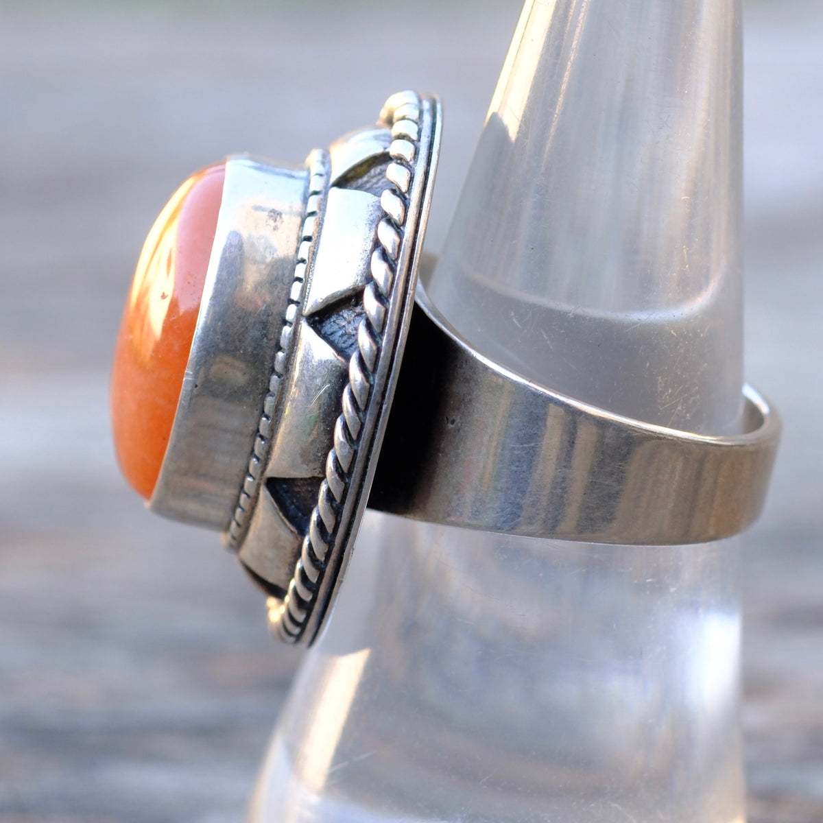 Vintage Sterling Carnelian Ring 7.75