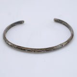 Vintage Sterling Stamped Triangle Cuff Bracelet 6.5"