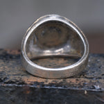 Vintage Sterling Serpentine Signet Ring 10.5