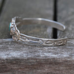 Vintage Sterling Turquoise Stamped Cuff