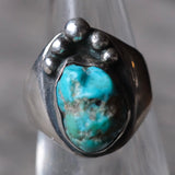 Vintage Sterling Chunky Turquoise Ring 6