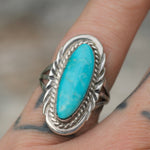 Vintage Sterling Turquoise Ring 6.5
