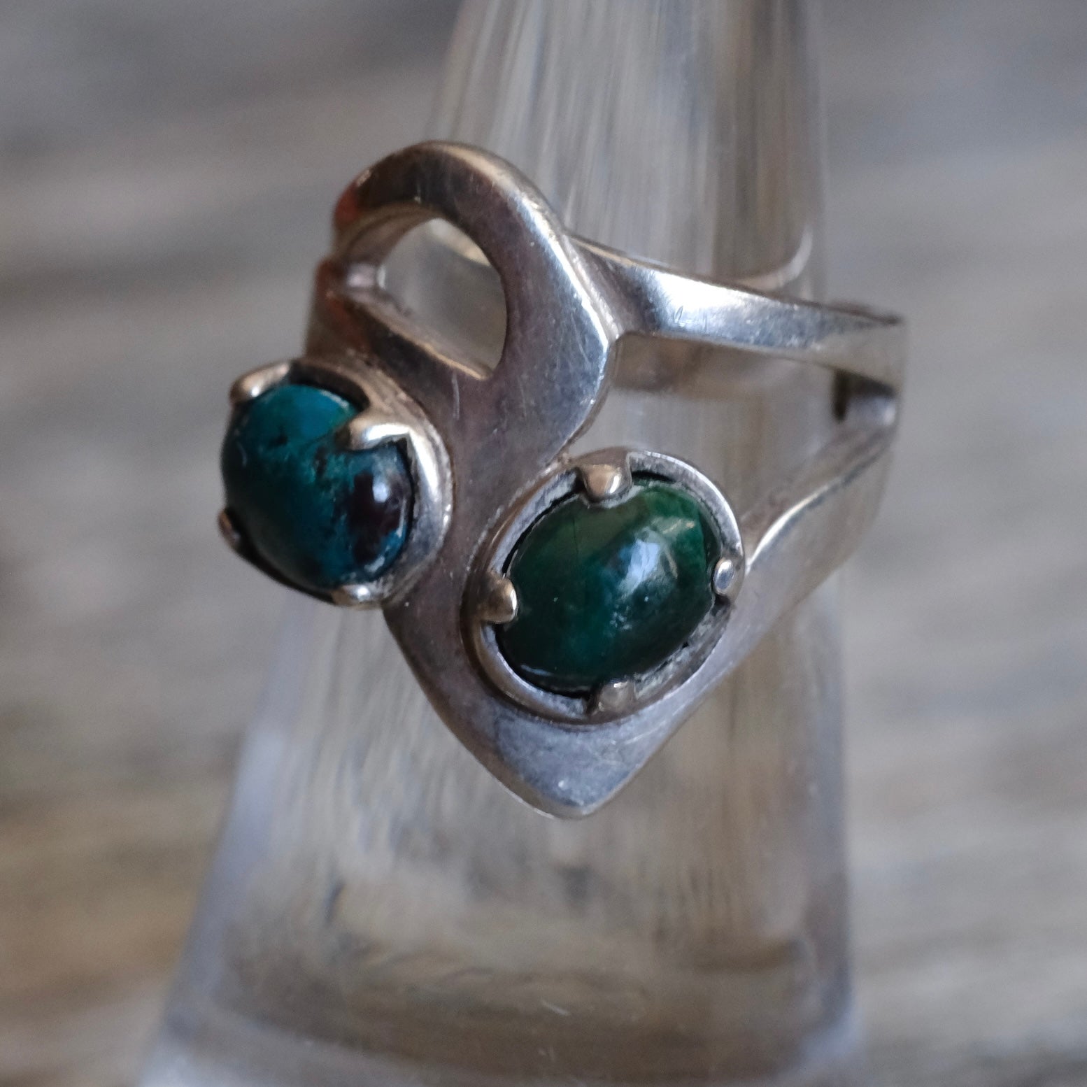 Vintage Sterling Chrysocolla Ring 5.25