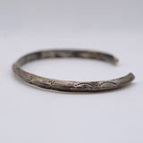 Vintage Sterling Stamped Triangle Cuff Bracelet 6.5"