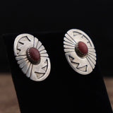 Vintage Sterling Silver Coral Earrings