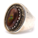 Vintage Sterling Fire Opal Ring 6.5