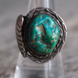 Vintage Sterling Turquoise Roper Ring 8