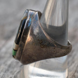 Vintage Sterling Zuni Inlay Ring 10.25