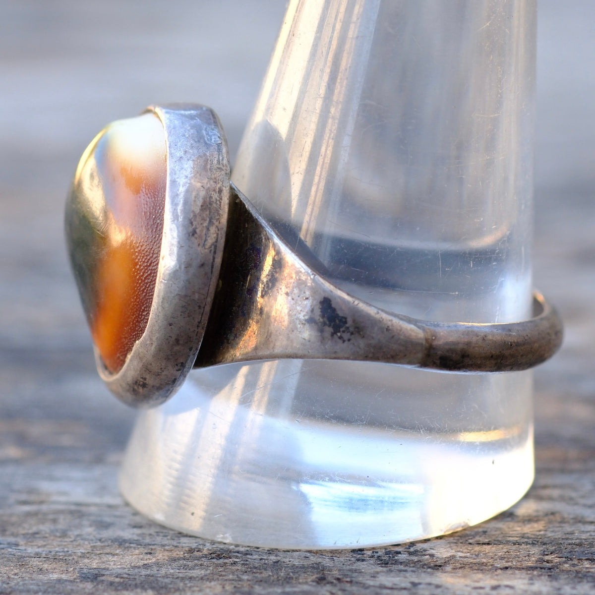 Vintage Sterling Shell Ring 12