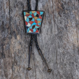 Vintage Sterling Zuni Inlay Bolo Tie