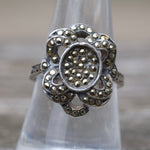 Vintage Sterling Marcasite Ring 9