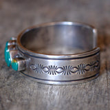 R. Bennet Sterling Stamped 6-Stone Turquoise Cuff Bracelet 6.75"