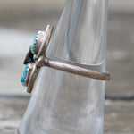 Vintage Sterling Effie Turquoise Snake Ring 6.5