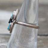 Vintage Sterling Effie Turquoise Snake Ring 6.5
